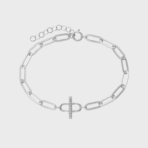 Sterling Silver Pave Bar Paperclip Bracelet Ecomm Via Nordstrom.com
