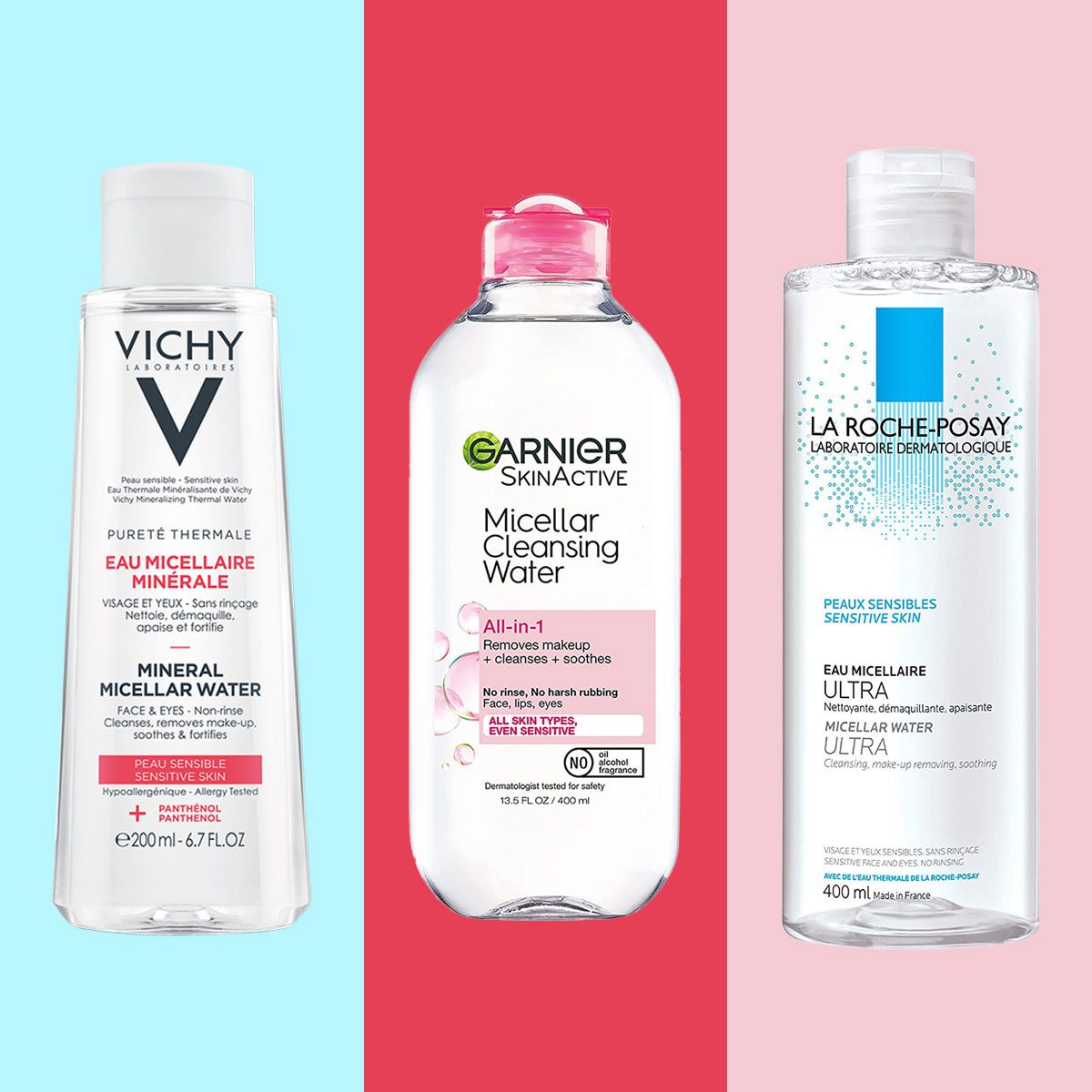 Best Micellar Cleansing Water collage of three products