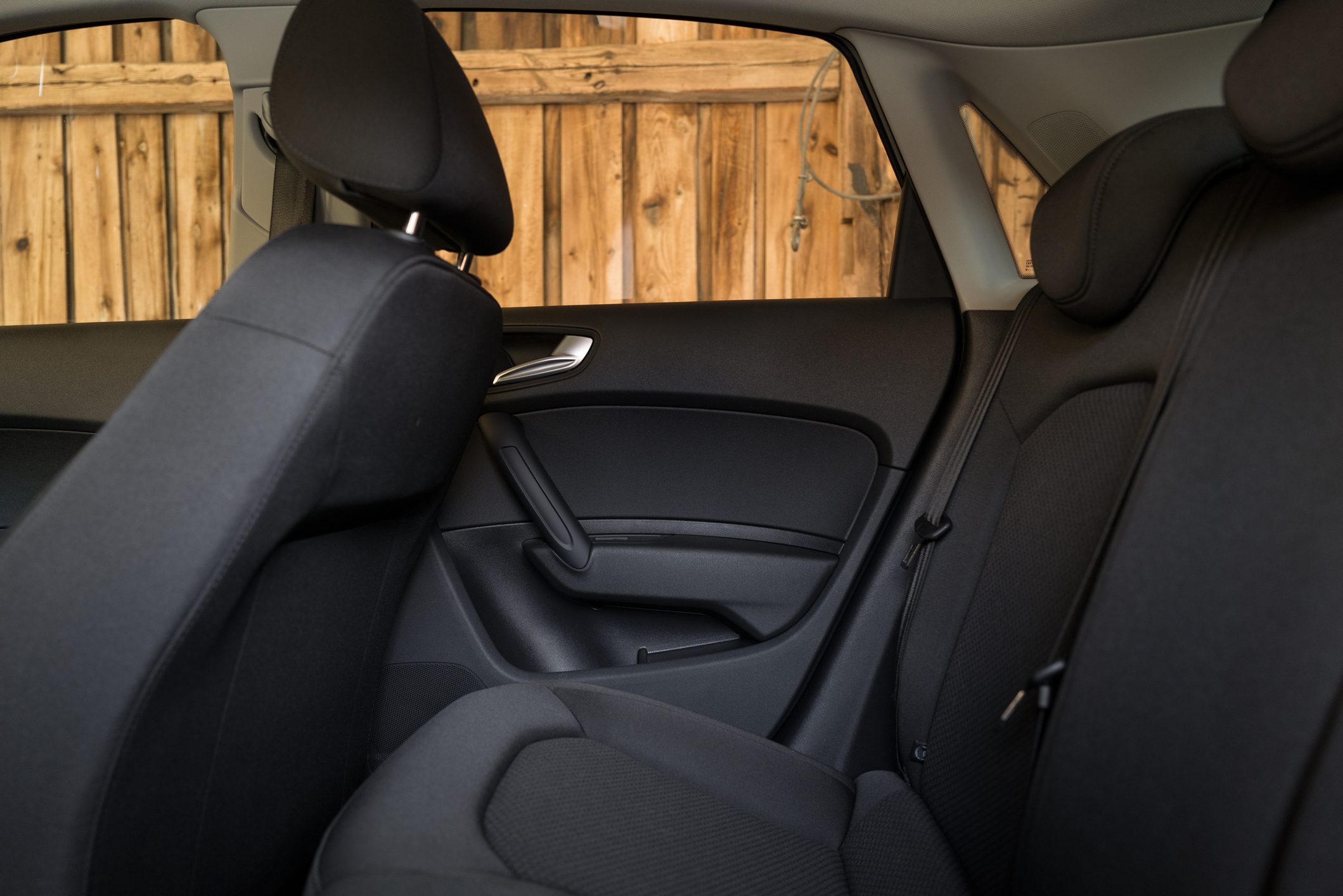 Interior shot of backseat of new car