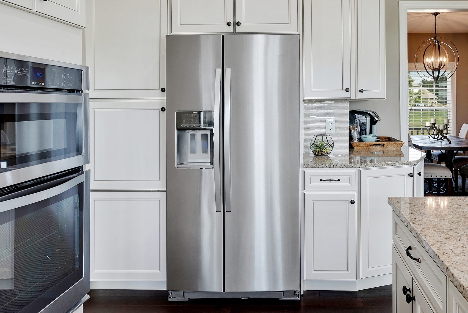 French door refrigerator in new kitchen