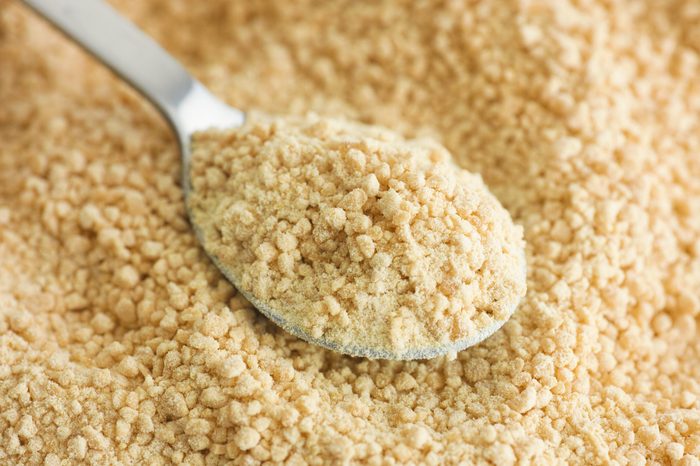 Soy lecithin in a tea spoon