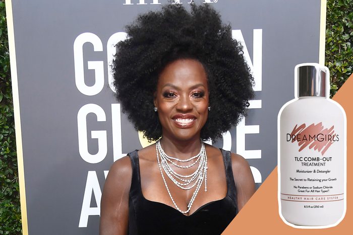 Viola Davis with Tlc Comb Out Detangler product inset