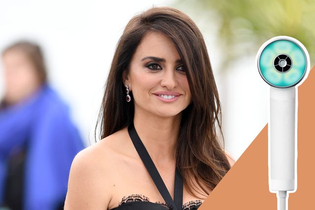Penelope Cruz with Zuvi Halo Hair Dryer product inset