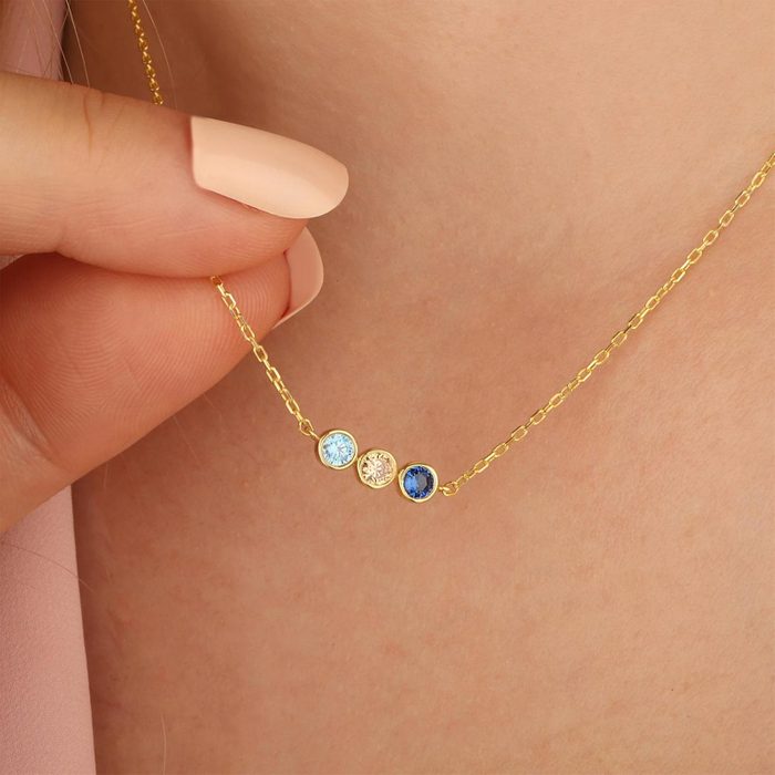 Personalized birthstone necklace