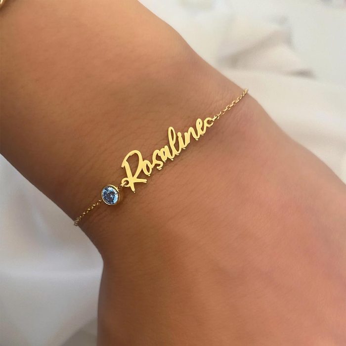 Birthstone Name Bracelet