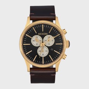 Sentry Chrono Leather Engravable Watch Ecomm Nixon