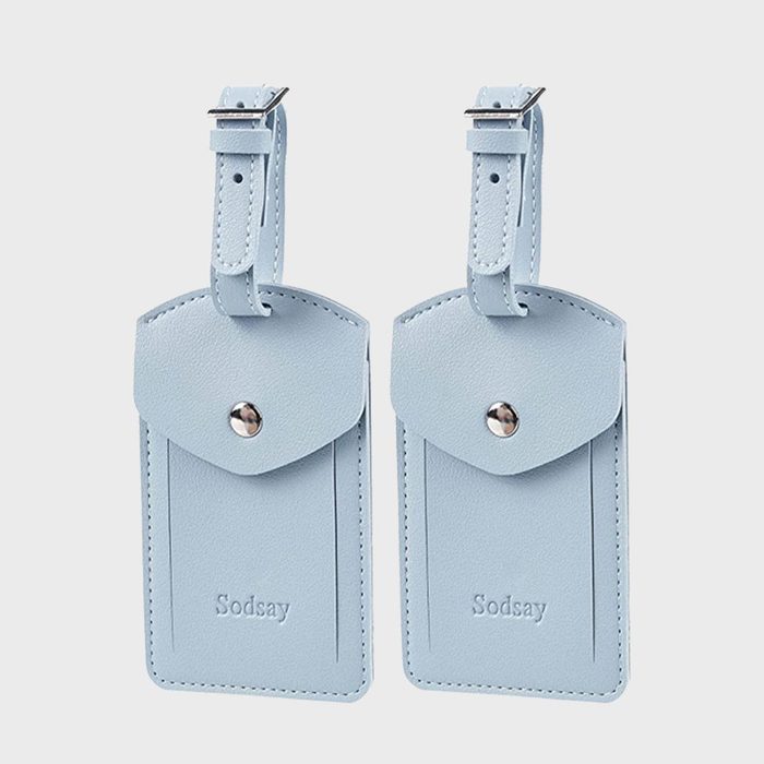 Sodsay Leather Luggage Tags With A Privacy Flap