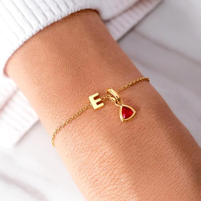 Birthstone & Little Luxe Letter Bracelet