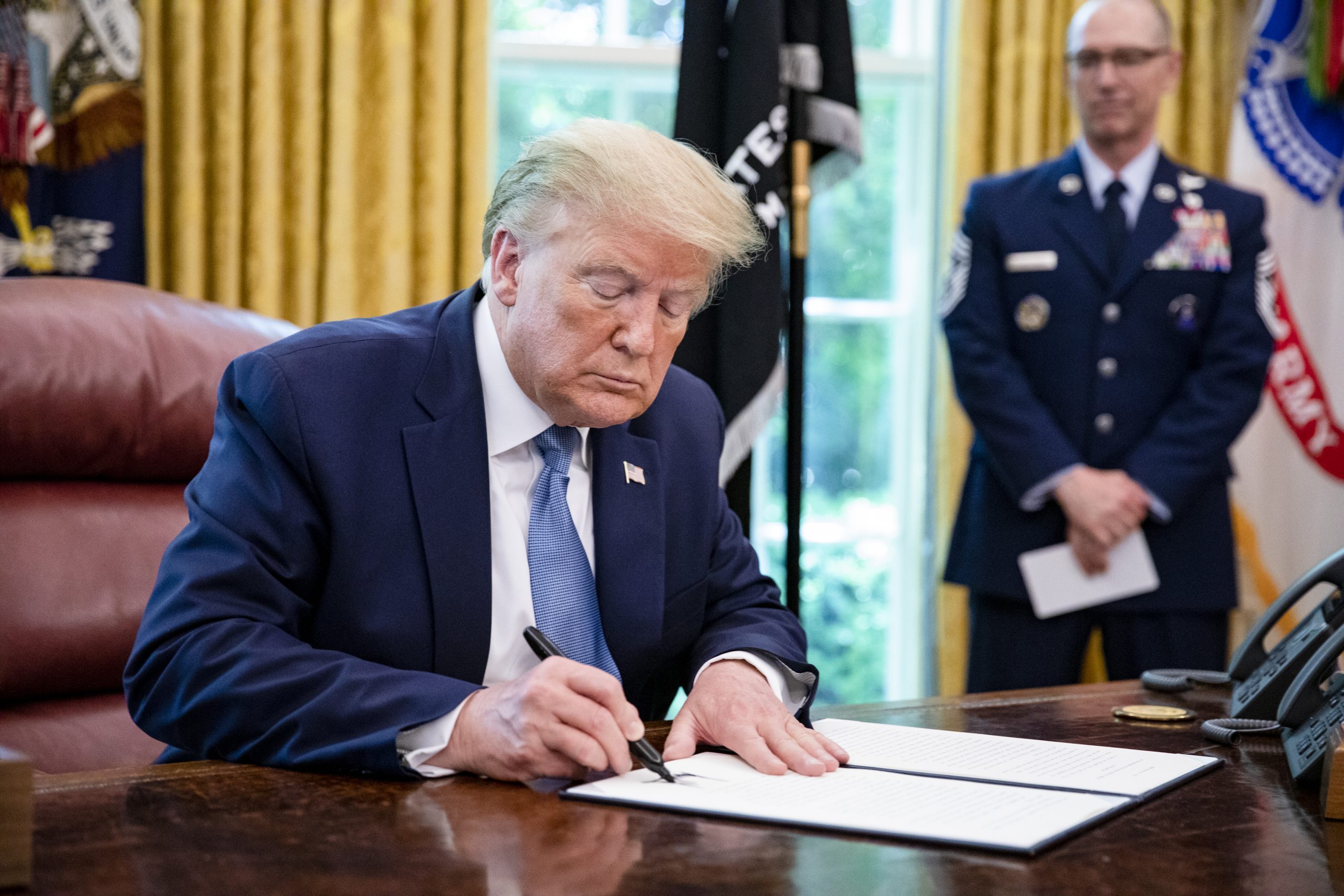 President Trump Signs An Armed Forces Day Proclamation And Participates In U.S. Space Force Flag Presentation