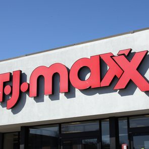 TJ Maxx storefront and sign in an undisclosed location