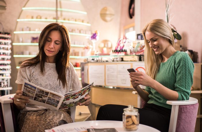 Women waiting in beauty salon