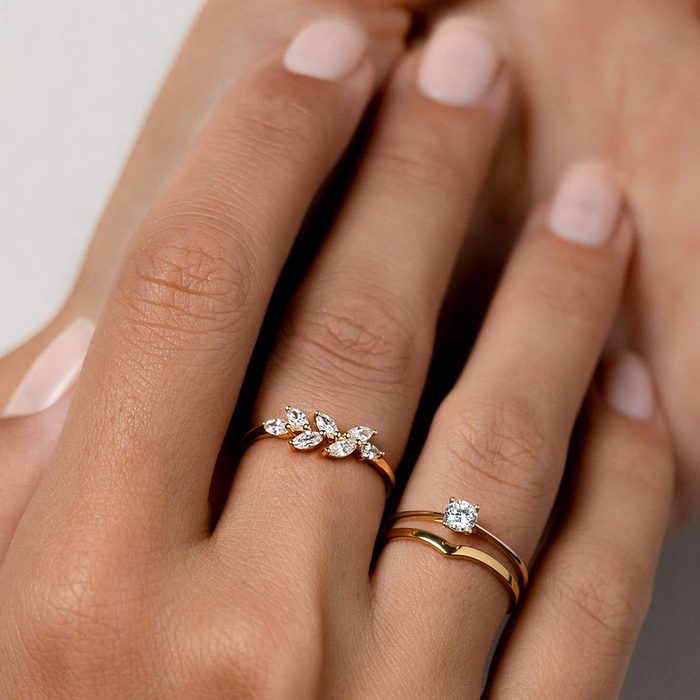 Linjer Ring With Ring Diamond-like Brilliance