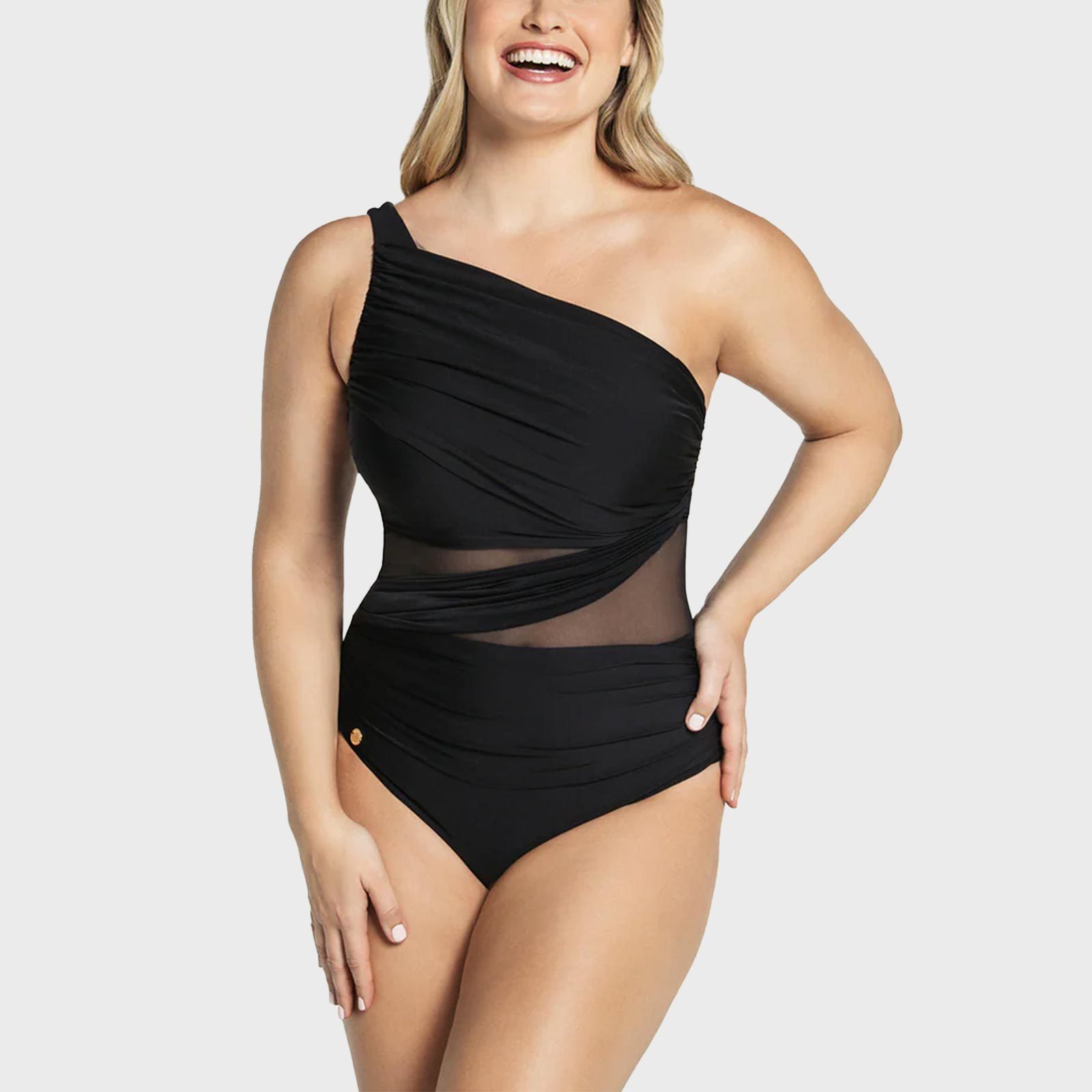 Asymmetrical slimming suit