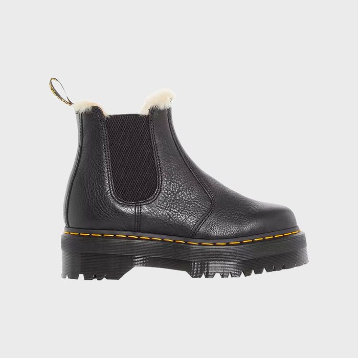 Drmartens Womens Quad Faux Fur Chelsea Boots