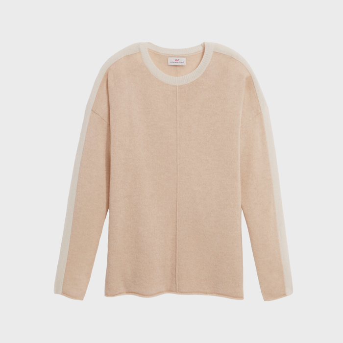 Vineyard Vines Seaspun Cashmere Striped Sleeve Crewneck Sweater