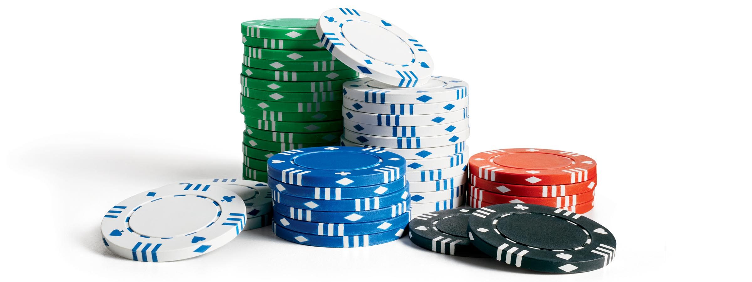 Pile of multicolored poker chips