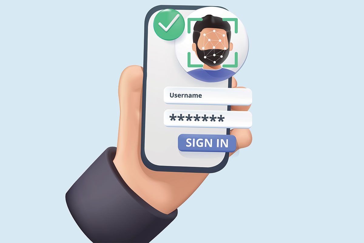 Illustration Concept of Facial Recognition Password Fill