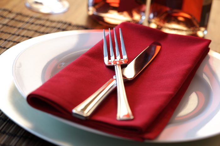 Restaurant dinner place setting