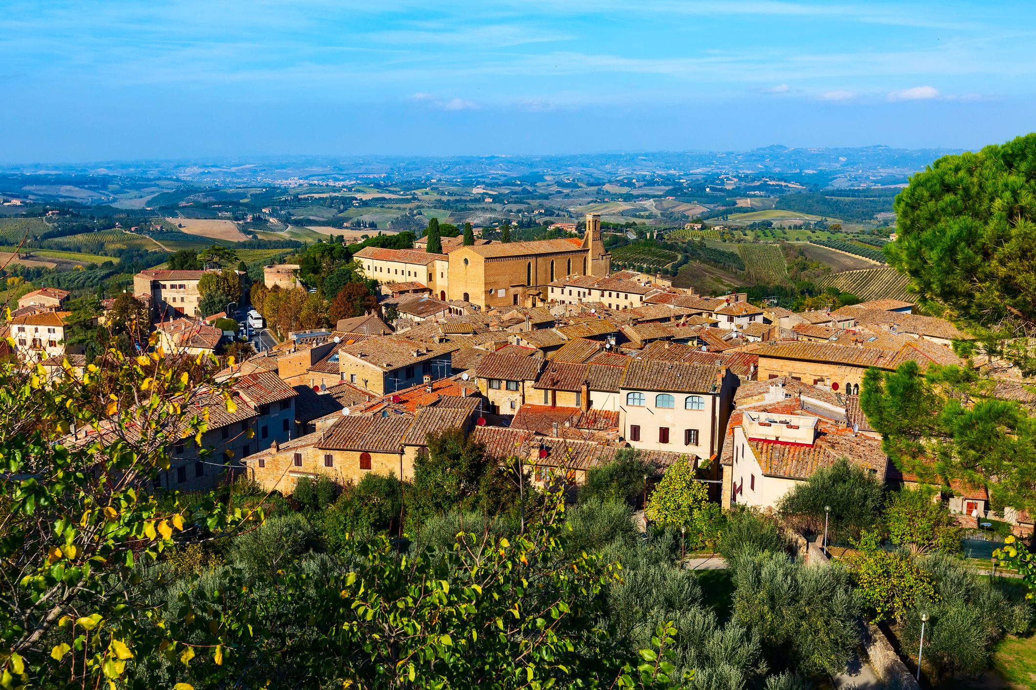 aerial view of San Gimignano, Tuscany, Italy