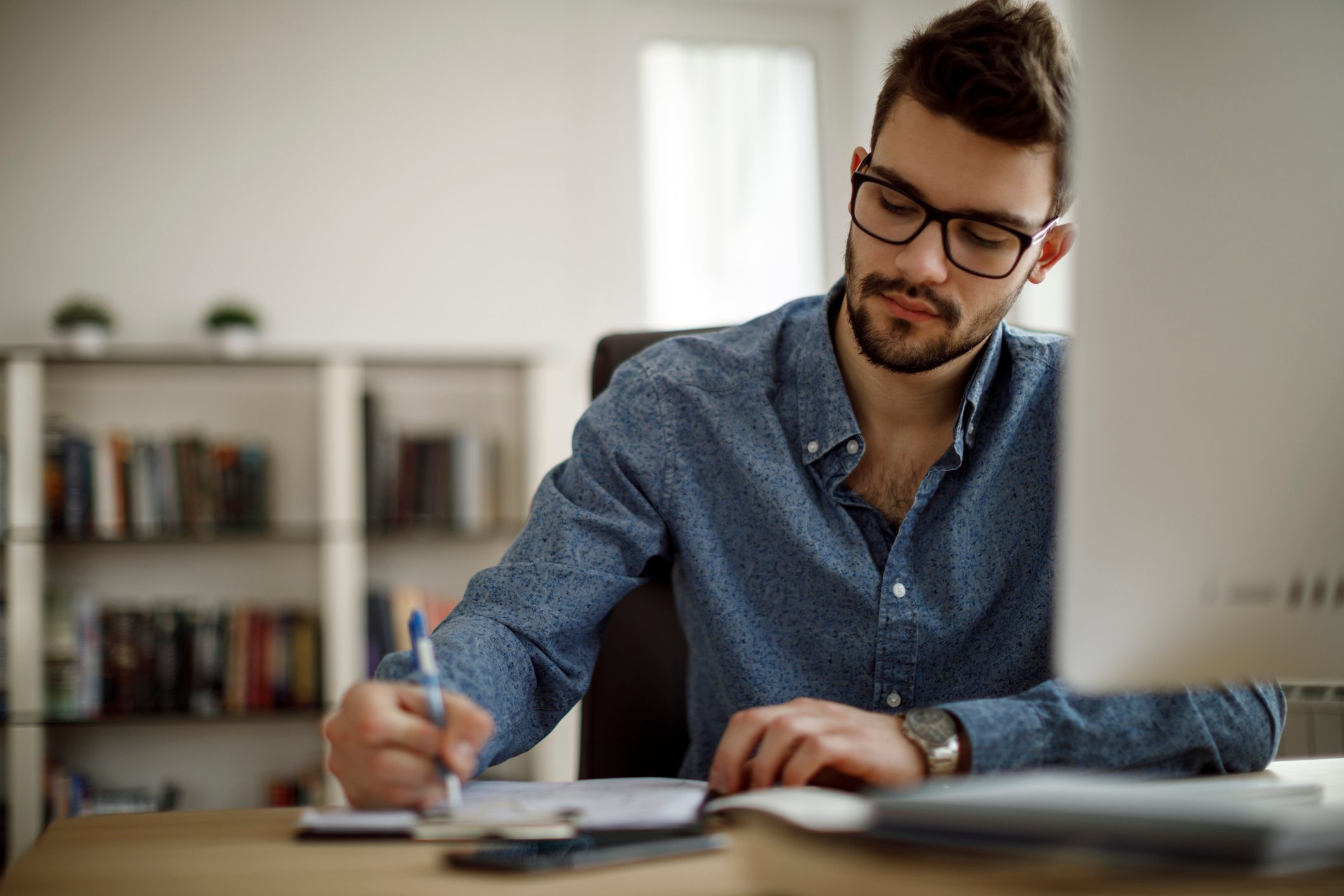 Young man working