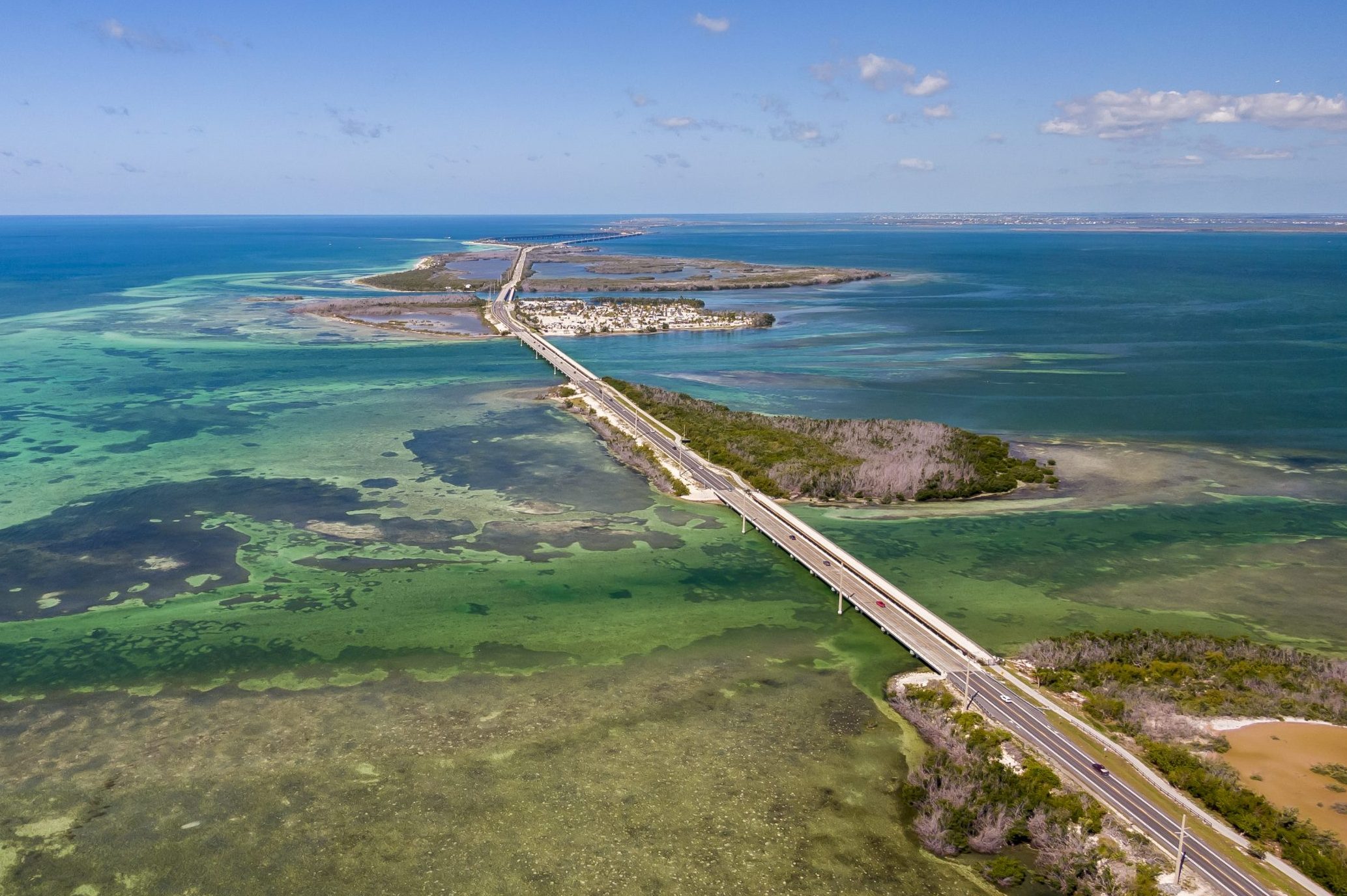 High angle view of sea against sky,Big Pine Key,Florida,United States,USA