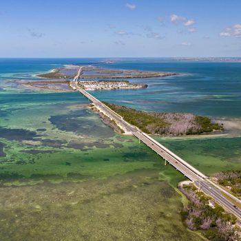 High angle view of sea against sky,Big Pine Key,Florida,United States,USA