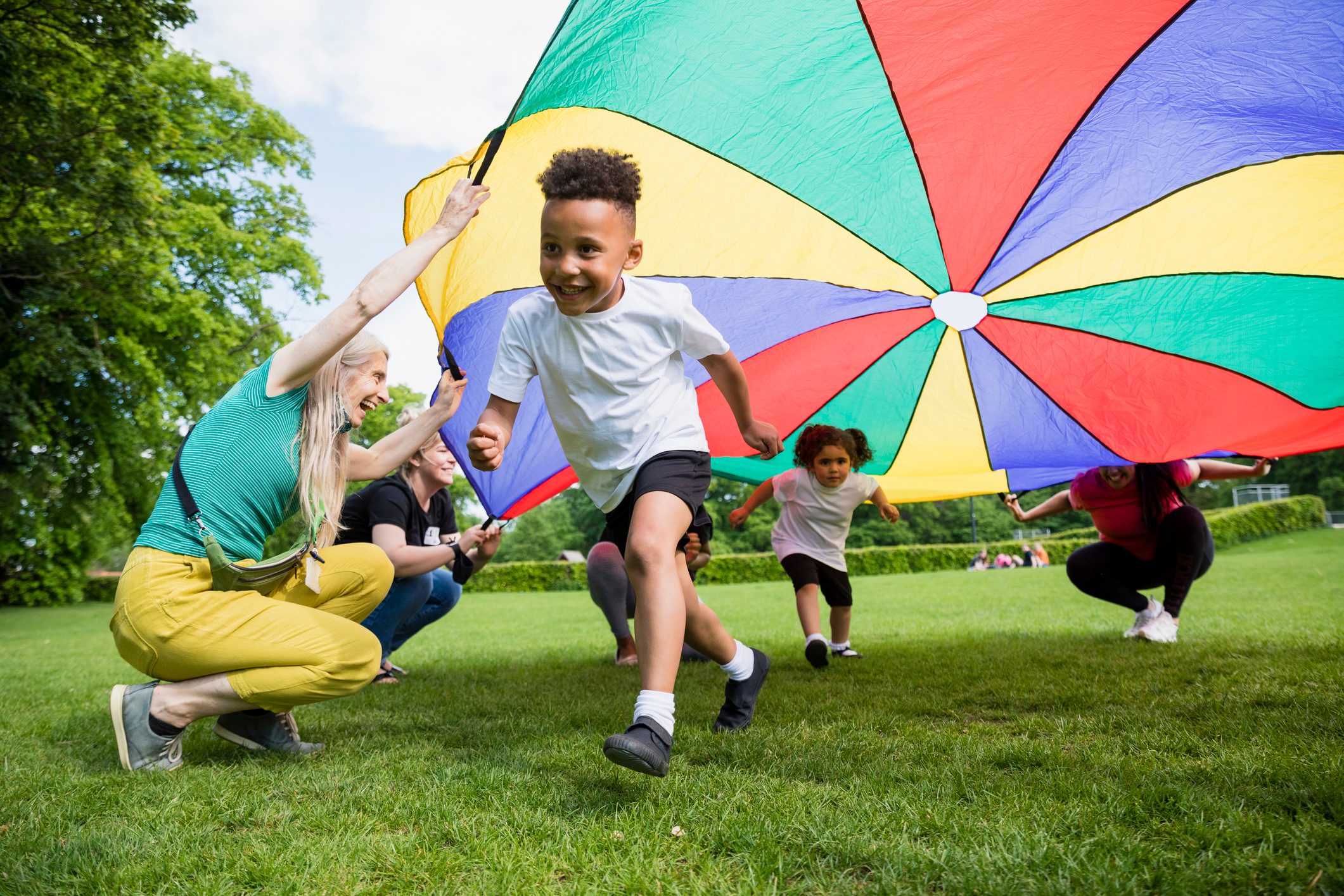 School Children with a Parachute