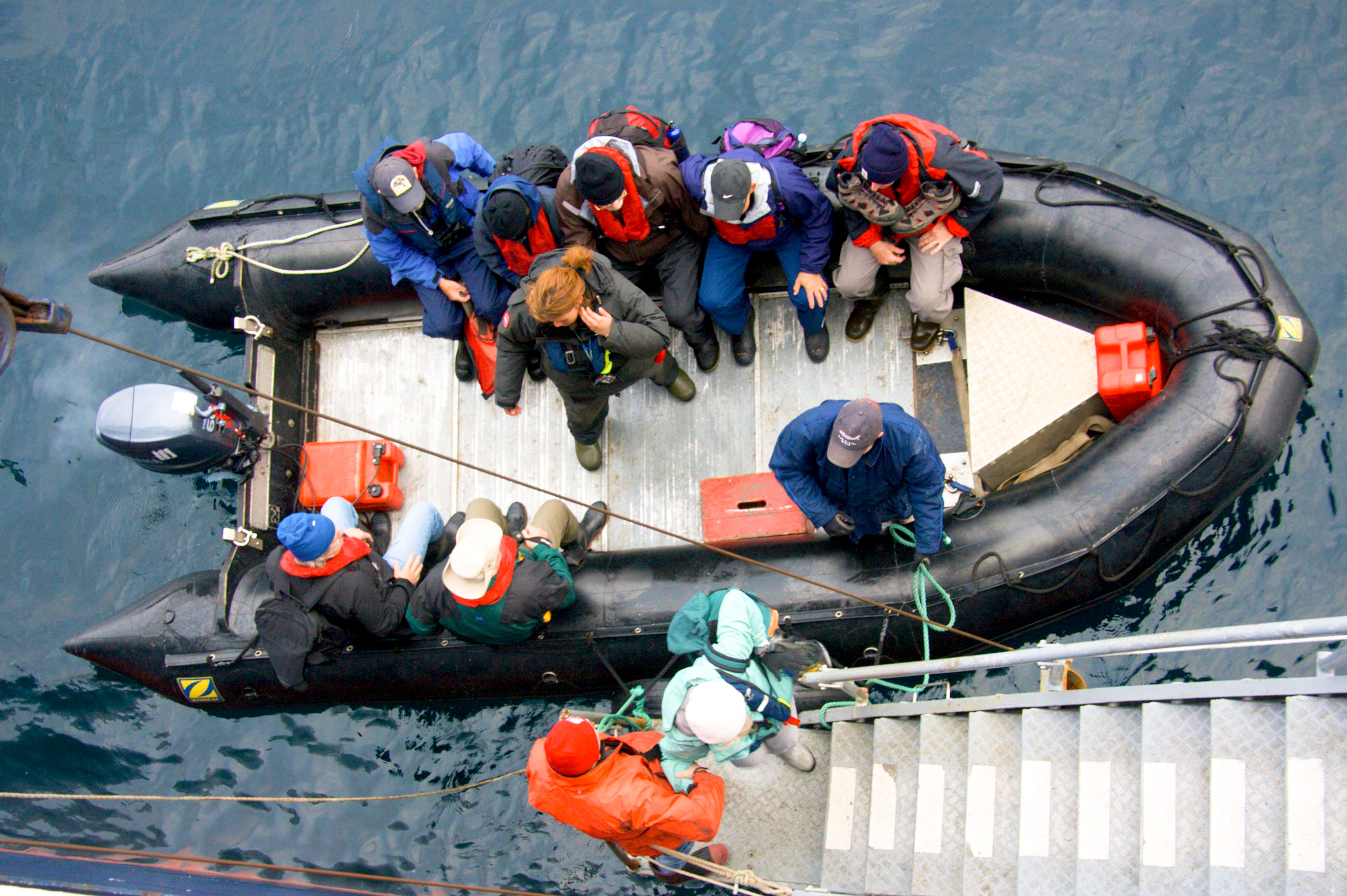 Cruise North Passengers Board Ship, Lyubov Orlova From Shore Excursion By Zodiac, Northwest Passage.