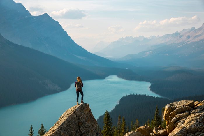 Hiking above a lake