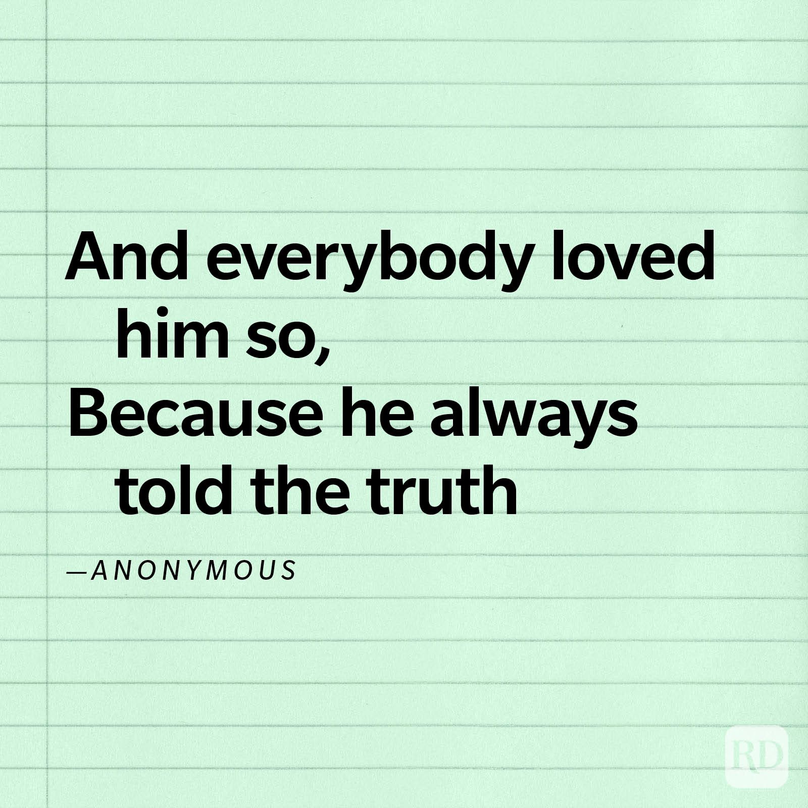 "The Boy Who Never Told a Lie" by Anonymous