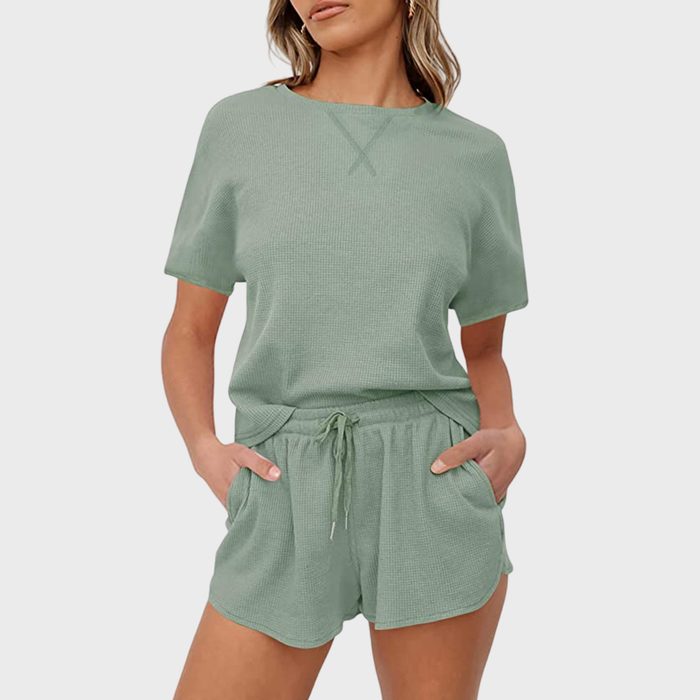 Waffle Knit Pajama Set