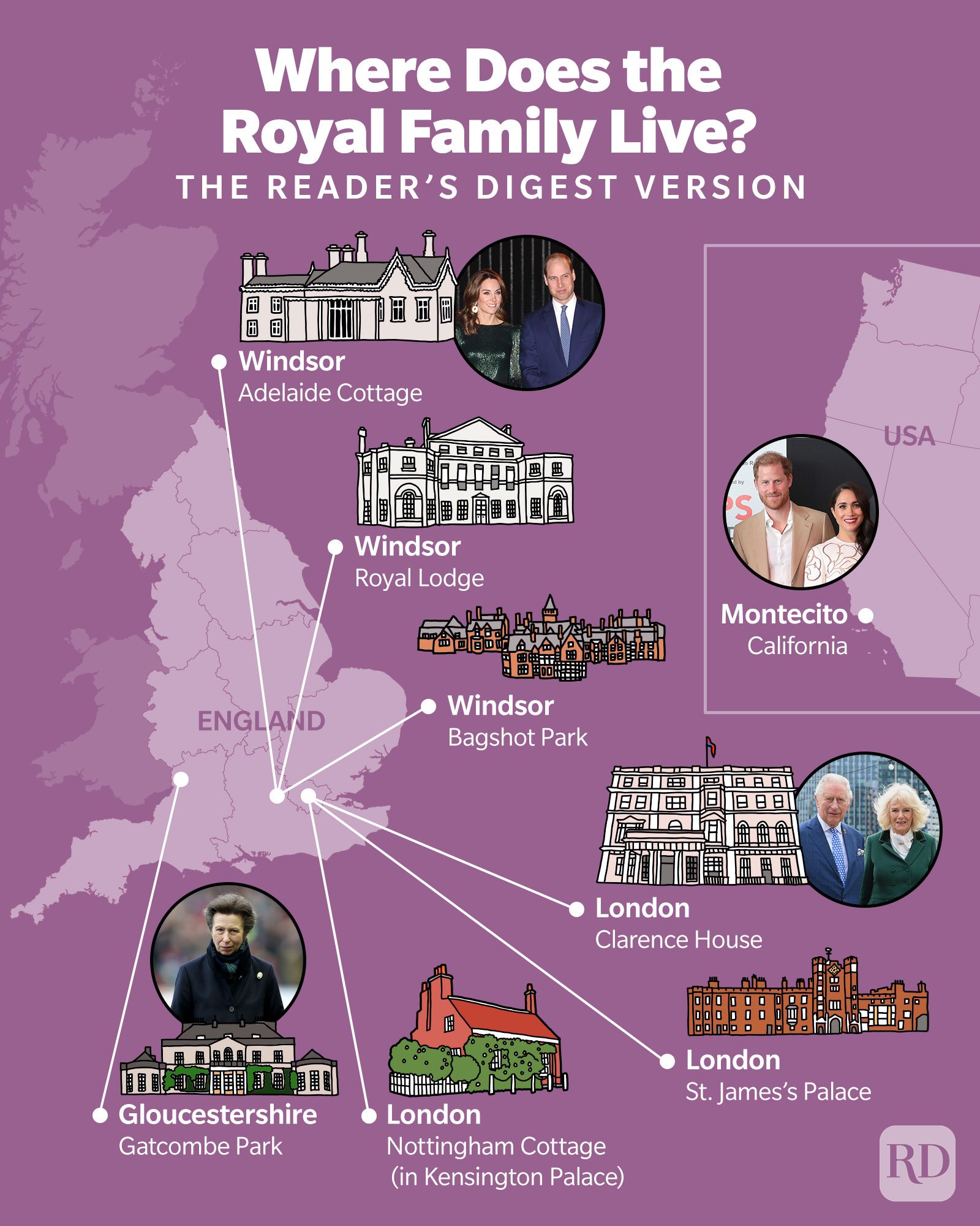 Where Does The Royal Family Live Infographic