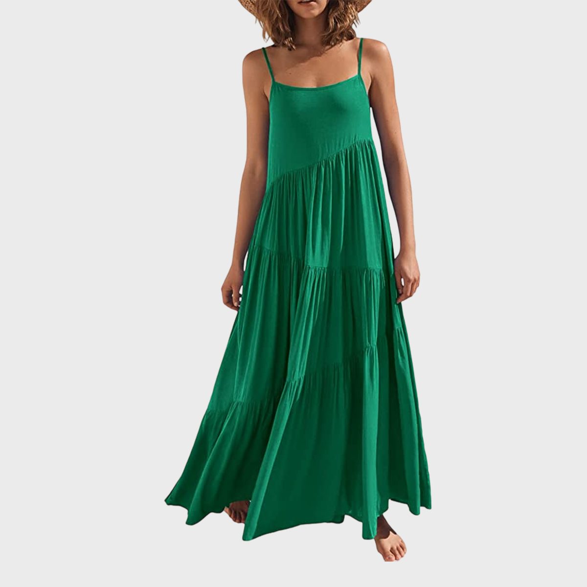 Asymmetrical Tiered Maxi Dress