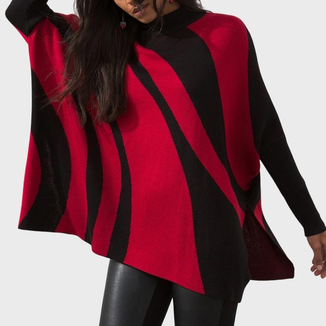 Mock Neck Sweater Poncho