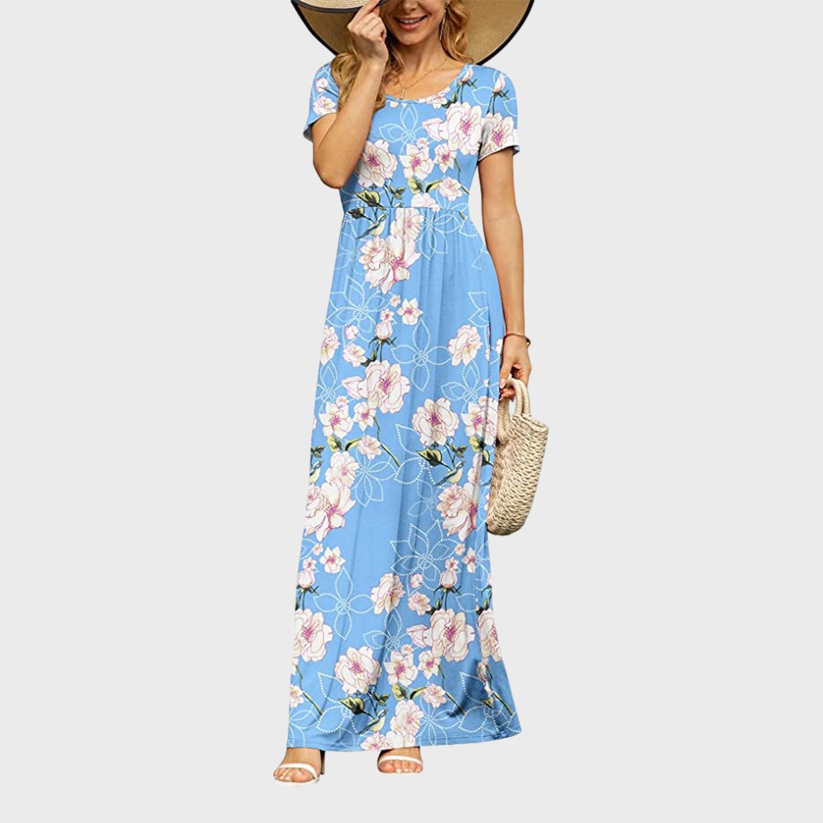 Empire Waist Maxi Dress With Pockets