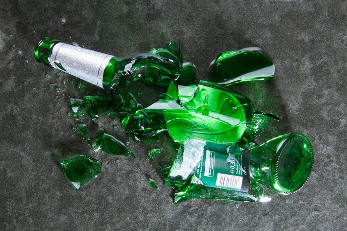 A smashed beer bottle
