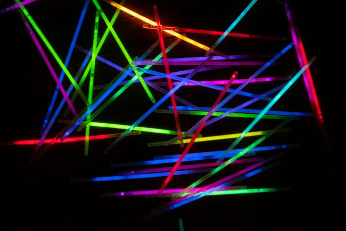 many glow stick shinny with dark background
