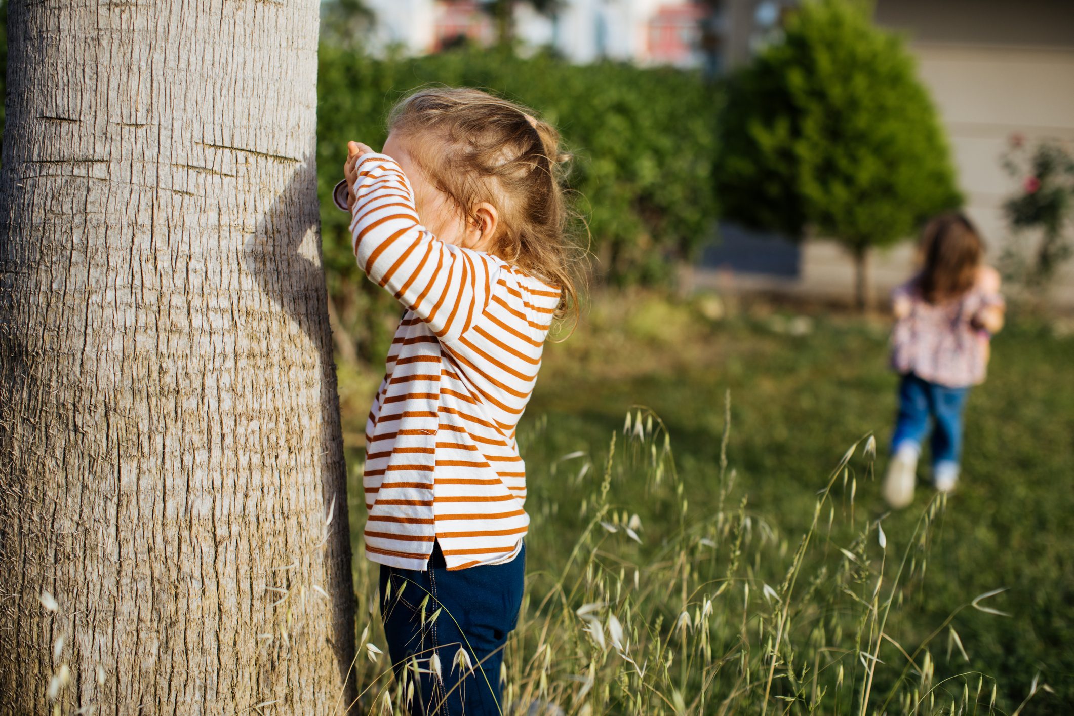 Children playing hide and seek