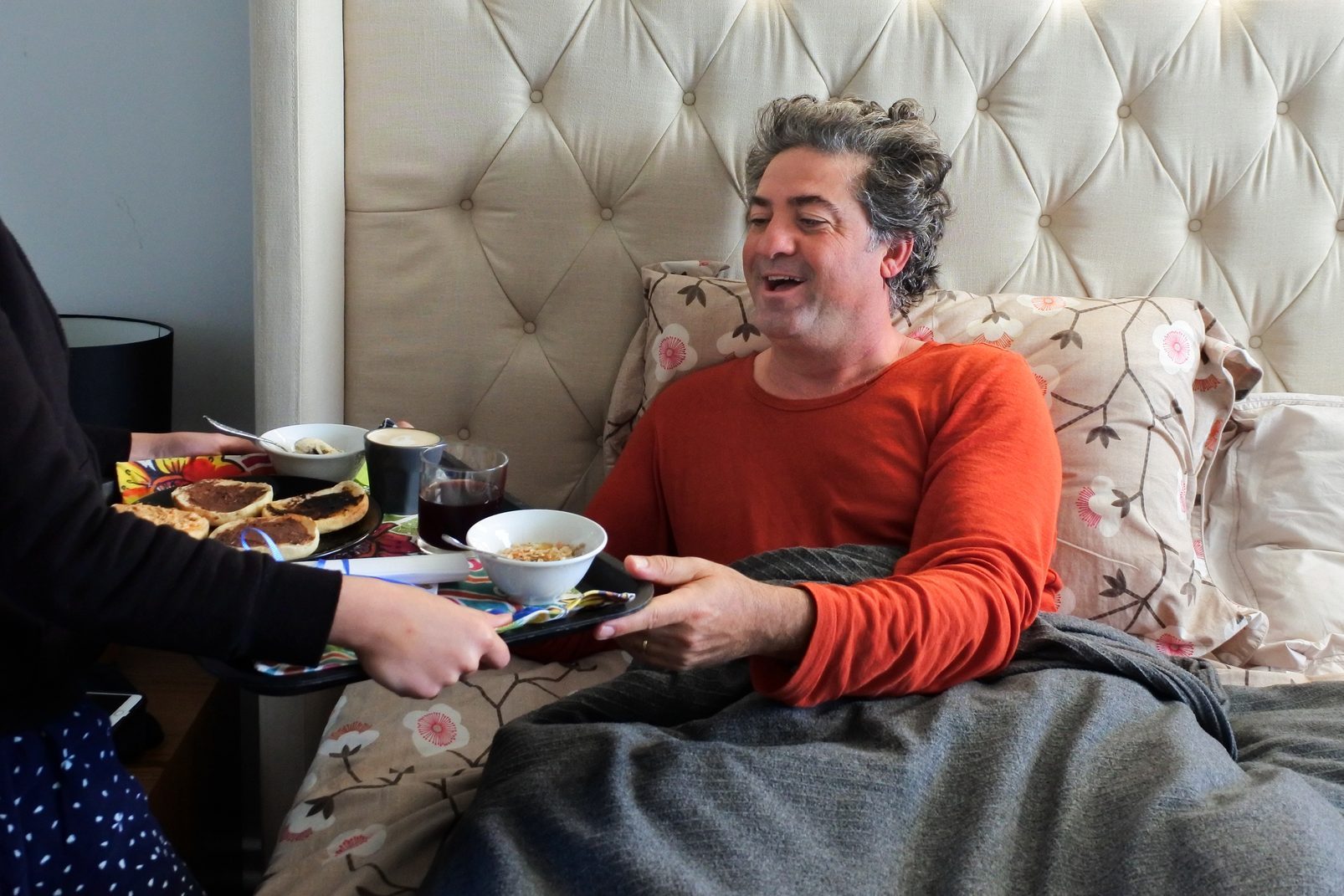 Father and daughters celebrating Fathers day together