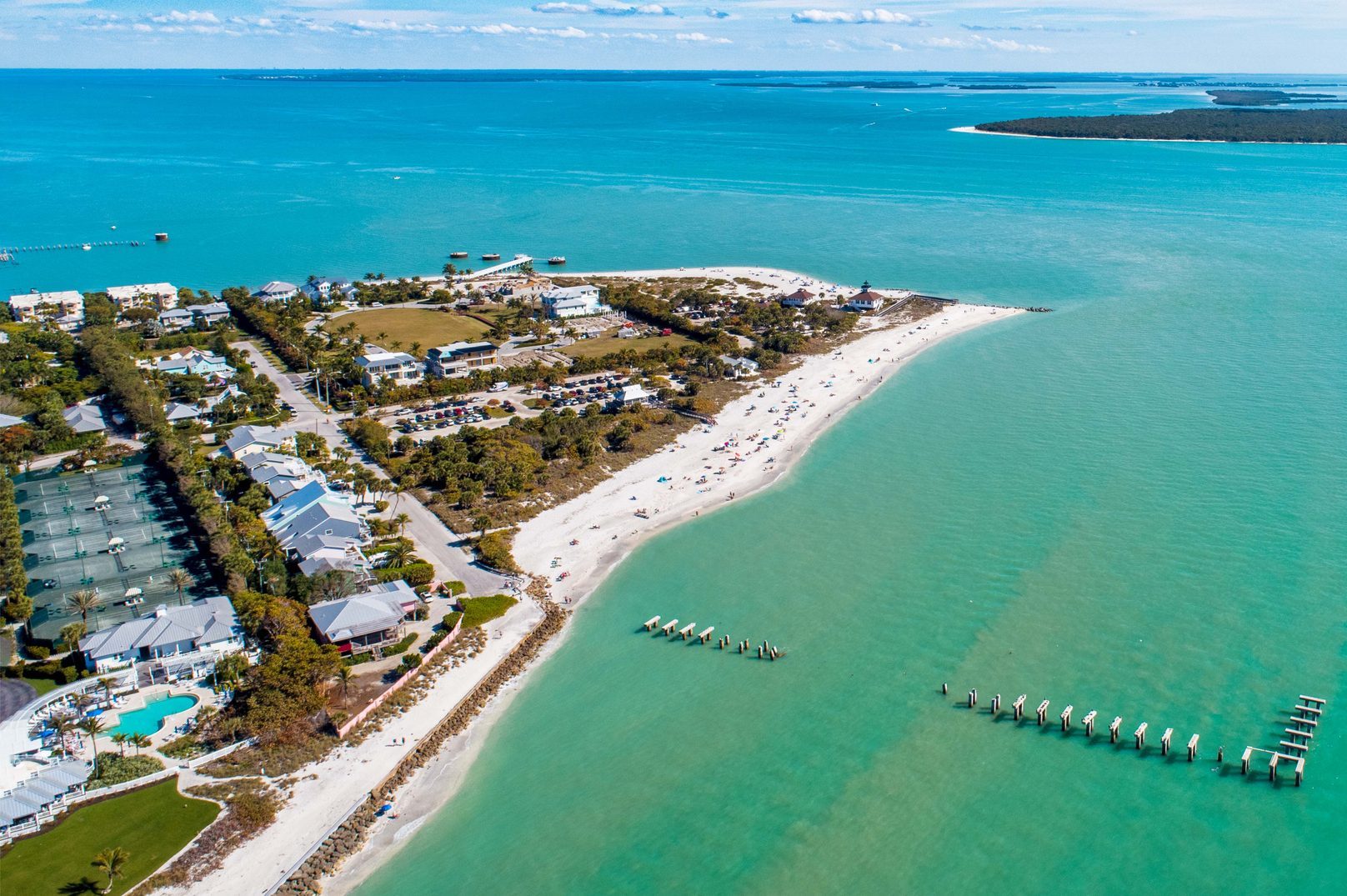 Gasparilla Island Old Railroad Pier Supports and Boca Grande Beach