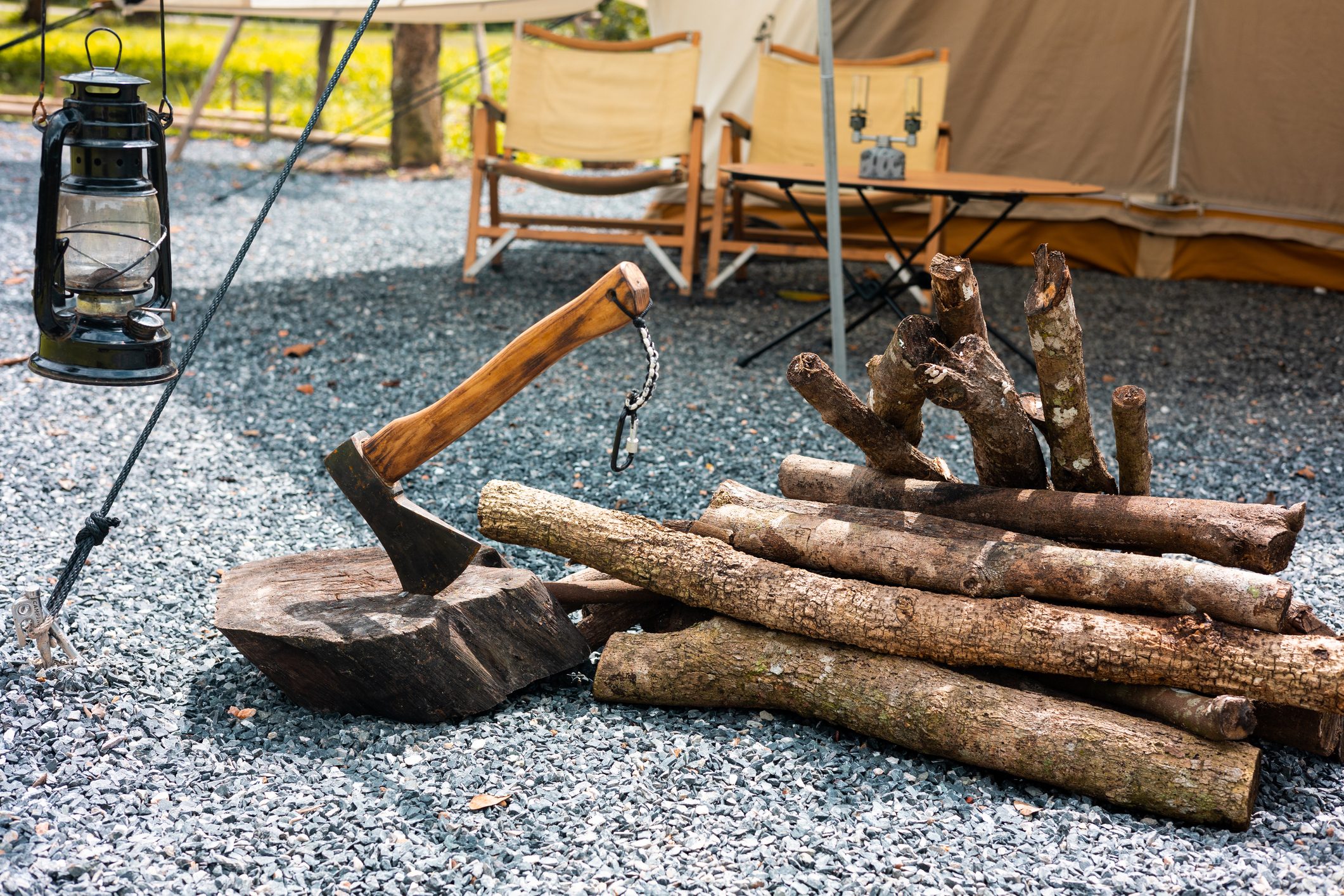 Old axe used to cut some trunk for fire.