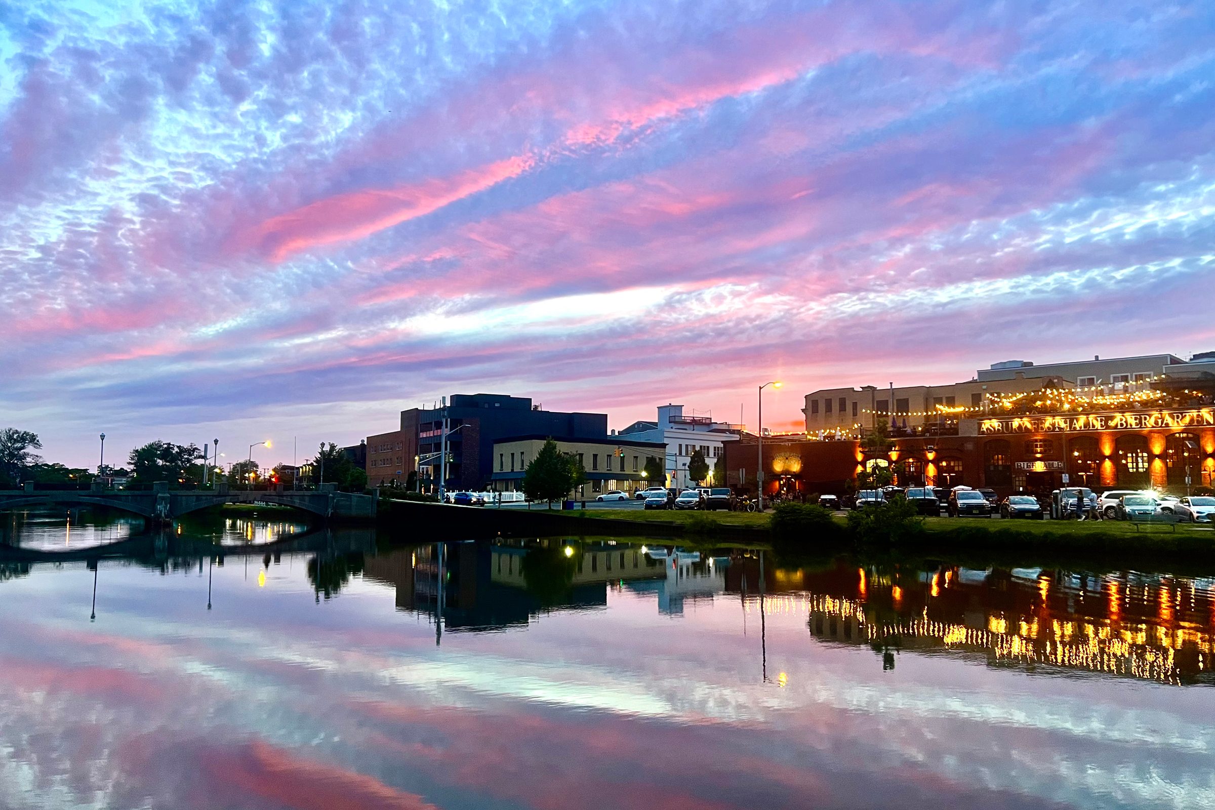 colorful sunset In a small town