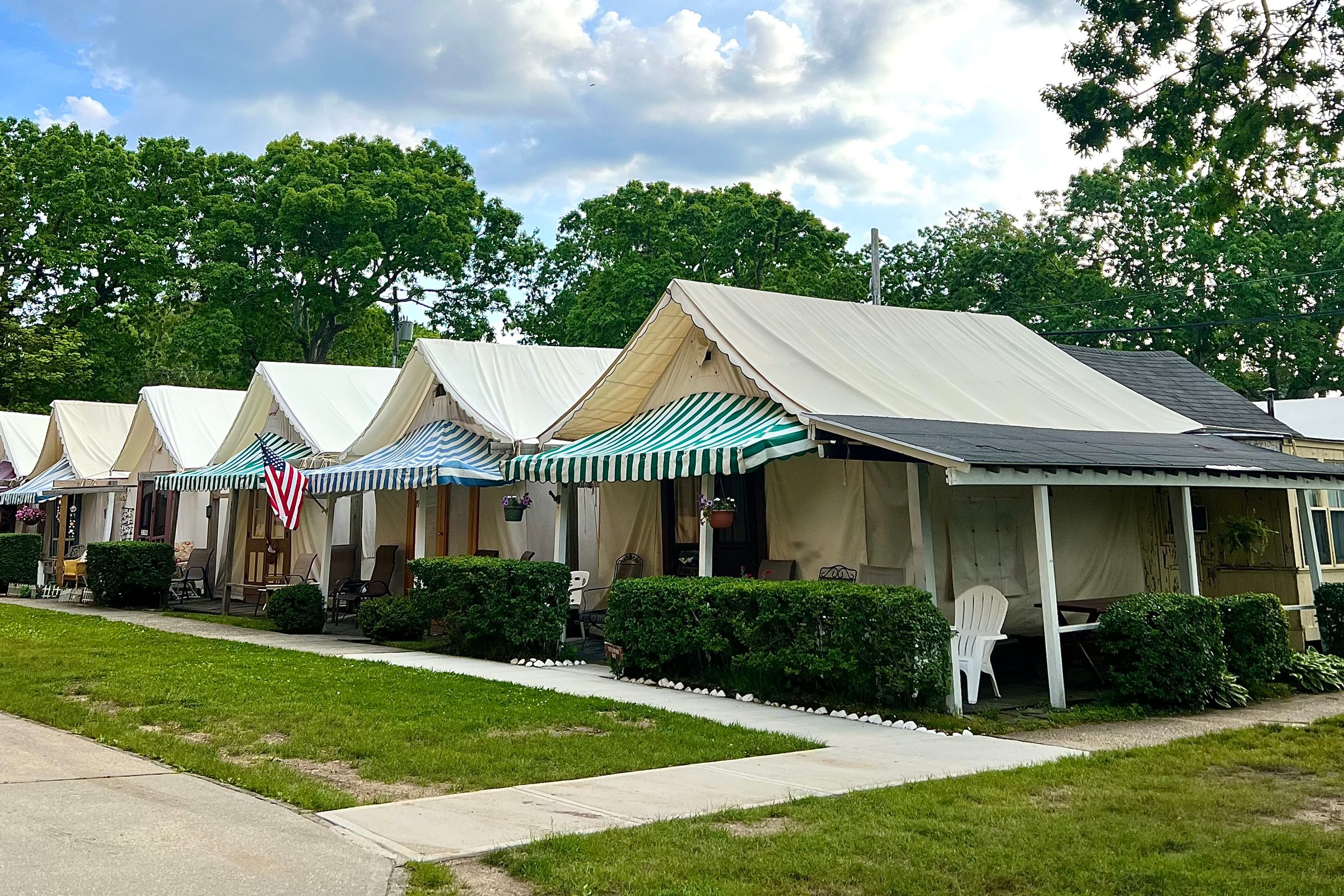 A row of tent homes