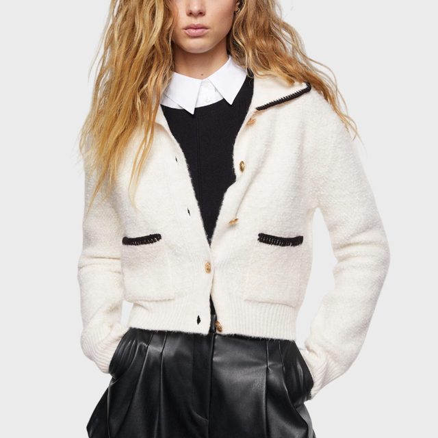 Mango Contrast Trims Cardigan