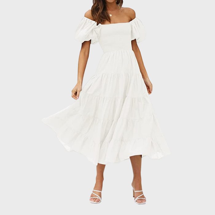Puff Sleeve Midi Dress