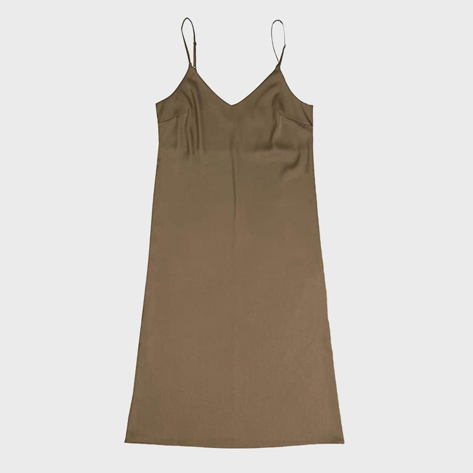 Silky V Neck Midi Dress