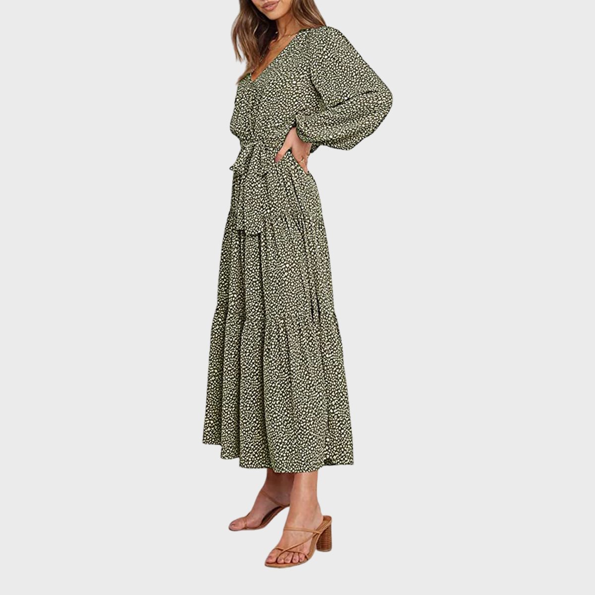 Tiered Chiffon Maxi Dress