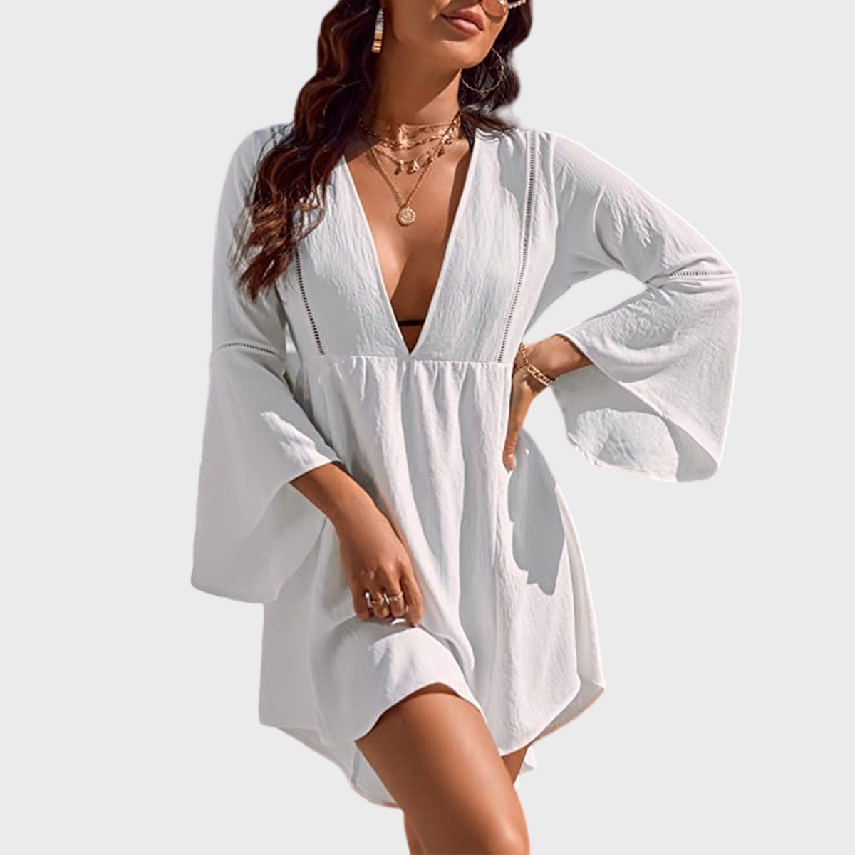 V Neck Bathing Suit Cover Up Ecomm Via Amazon.com