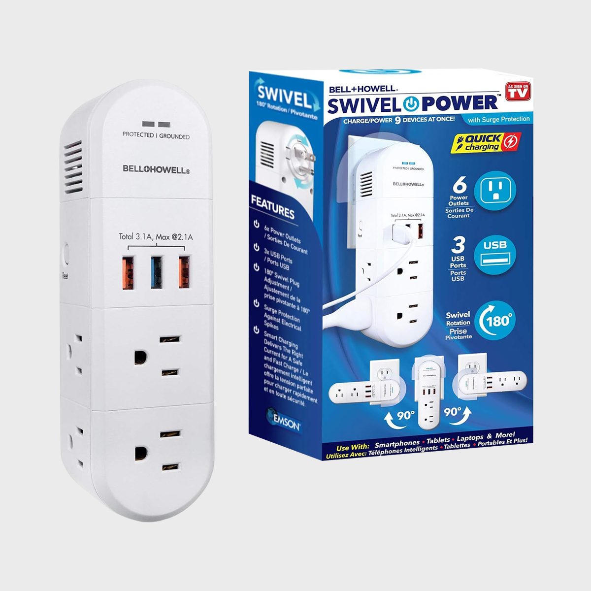 Bell+howell Swivel Power Strip