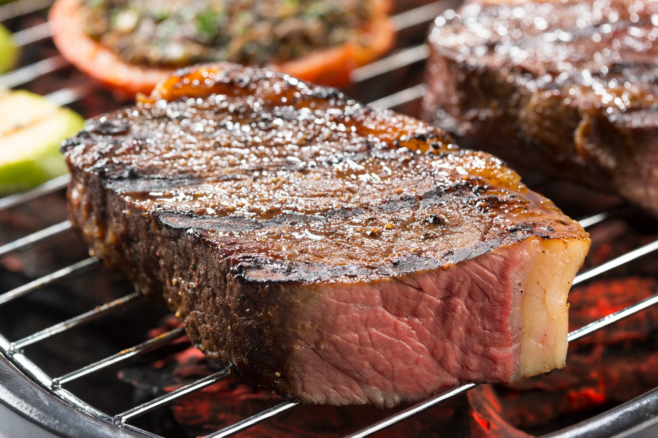 Barbecue grill beef steak